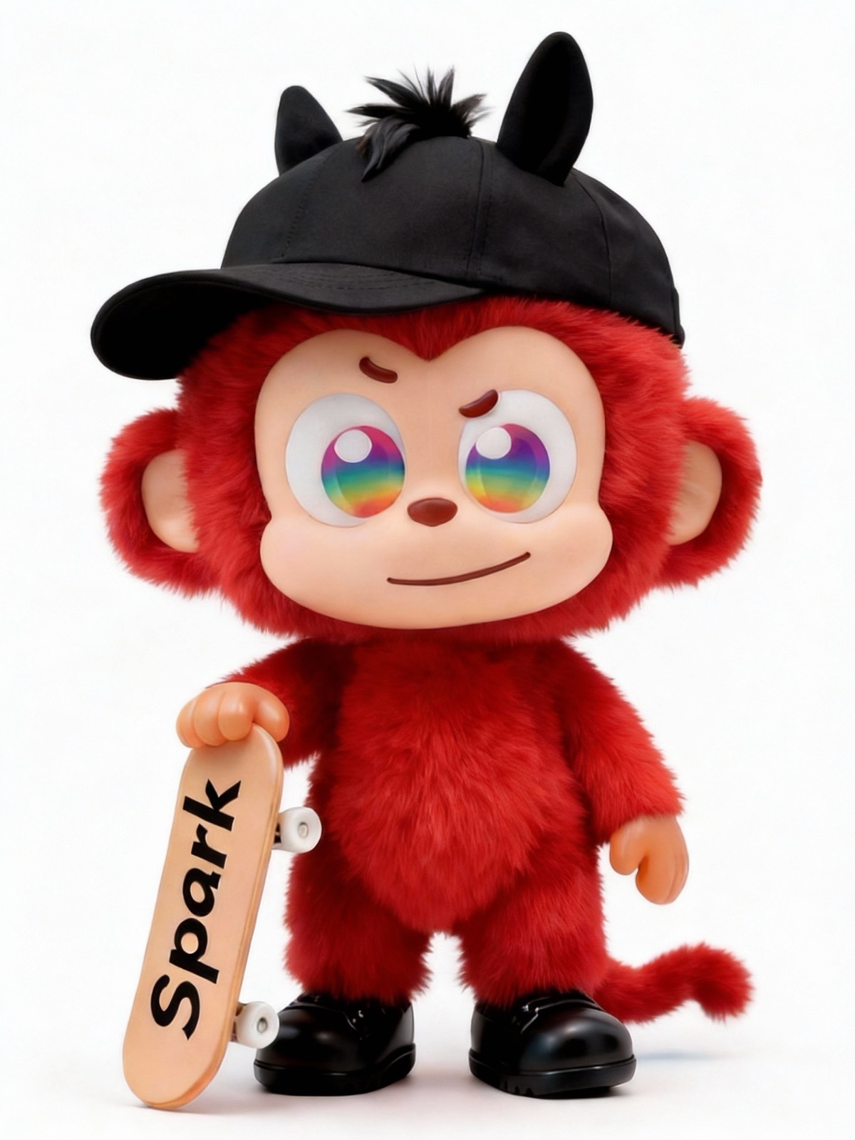 方块猴 Benny（红色身体，手扶滑板）